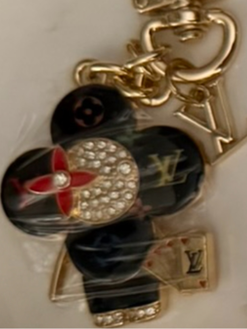 Crystal monogram Vivienne bag/purse charm keychain